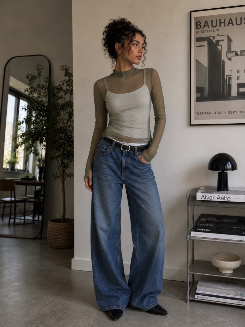 Calia Sheer Green Top